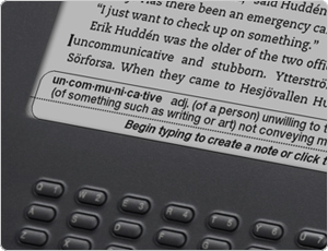 Built-in dictionary with instant lookup